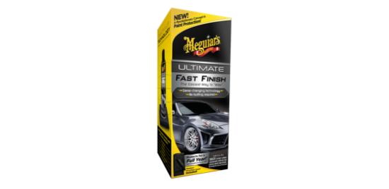 A black spray bottle of Meguair's® Carpet and Upholstery Cleaner.